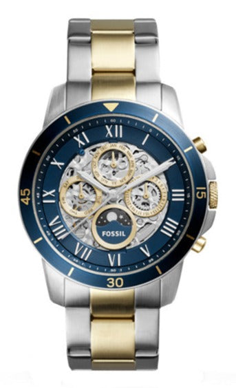 Fossil Grant Sport Automatic Skeleton Blue Dial Two Tone Steel Strap Watch for Men - ME3141 Buy Now By Fossil