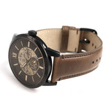 Fossil Townsman Automatic Black Dial Brown Leather Strap Watch for Men - ME3155 Buy Now By Fossil