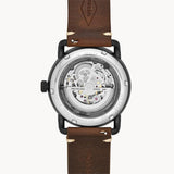 Fossil Commuter Automatic Black Dial Brown Leather Strap Watch for Men - ME3158 Buy Now By Fossil