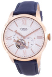 Fossil Townsman Automatic White Dial Navy Blue Leather Strap Watch for Men - ME3171 Buy Now By Fossil