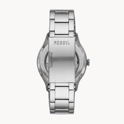 Fossil Forrester Automatic Skeleton Black Dial Silver Steel Strap Watch for Men - ME3180 Buy Now By Fossil