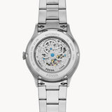 Fossil Forrester Automatic Skeleton Black Dial Silver Steel Strap Watch for Men - ME3180 Buy Now By Fossil