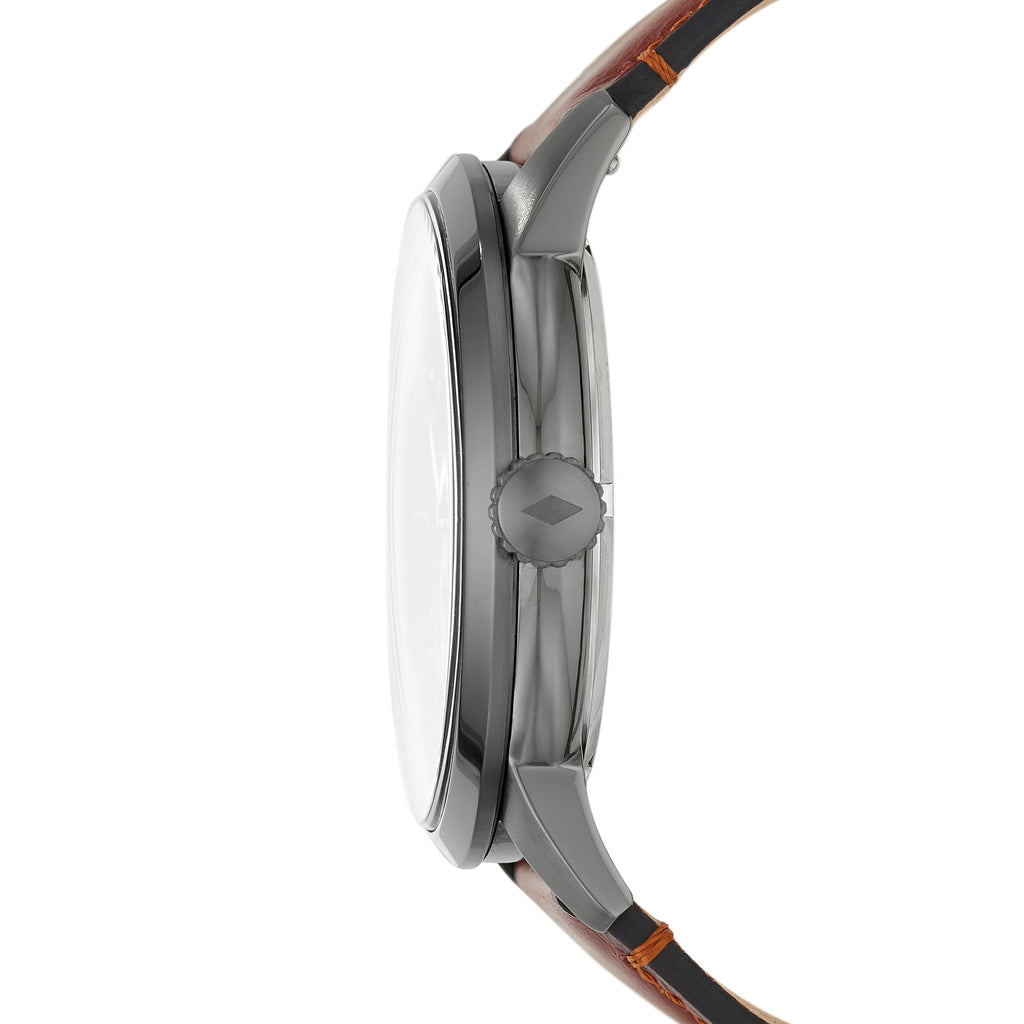 Fossil The Minimalist 3H Grey Dial Brown Leather Strap Watch for Men - FS5479 Buy Now By Fossil