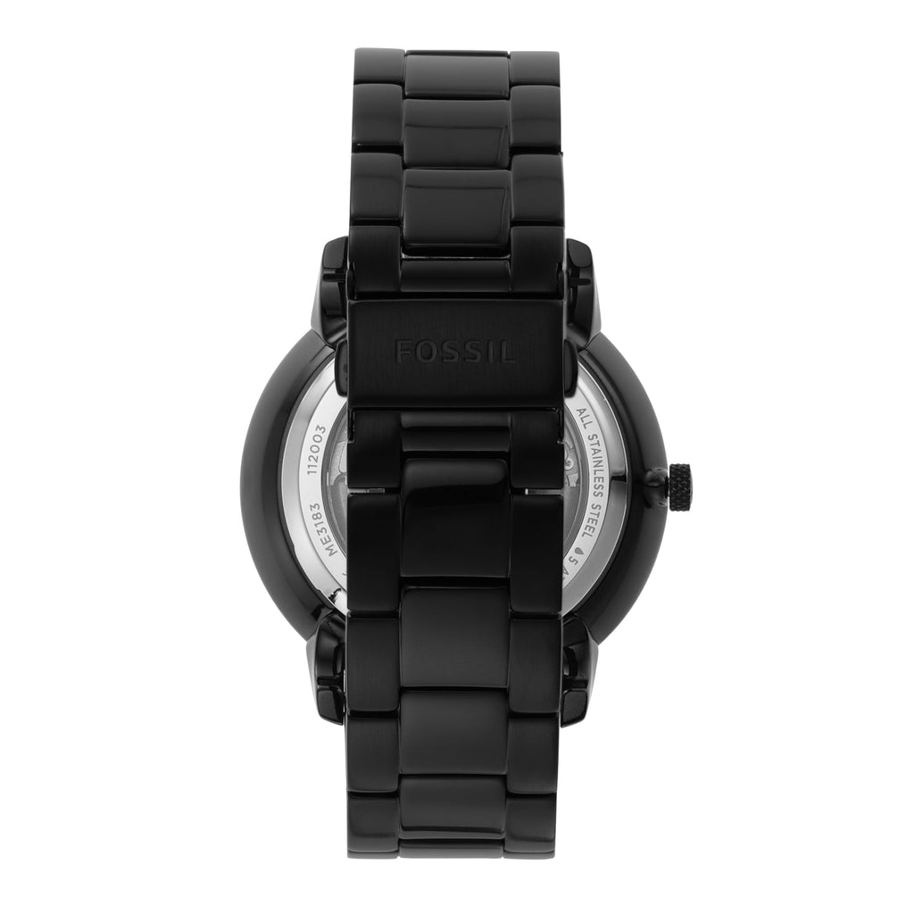 Fossil Neutra Automatic Skeleton Black Dial Black Steel Strap Watch for Men - ME3183 Buy Now By Fossil