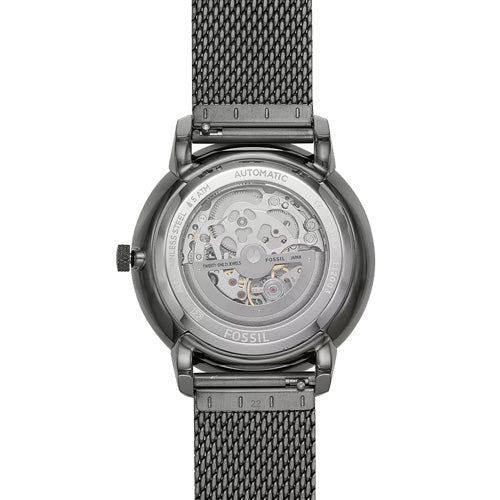 Fossil Neutra Automatic Skeleton Black Dial Grey Mesh Strap Watch for Men - ME3185 Buy Now By Fossil