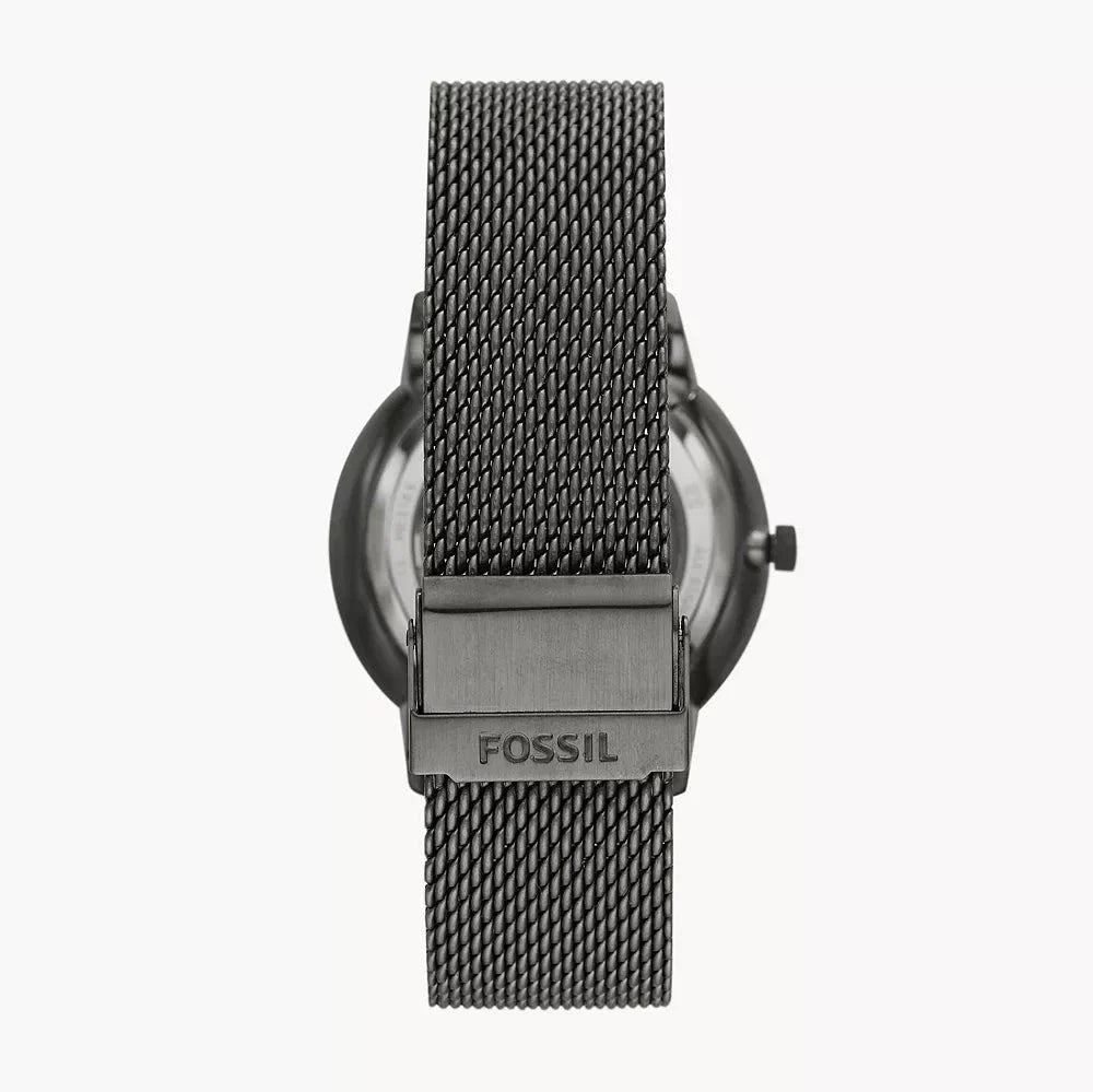 Fossil Neutra Automatic Skeleton Black Dial Grey Mesh Strap Watch for Men - ME3185 Buy Now By Fossil