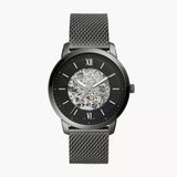 Fossil Neutra Automatic Skeleton Black Dial Grey Mesh Strap Watch for Men - ME3185 Buy Now By Fossil