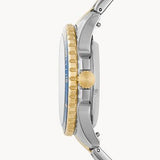 Fossil FB-01 Automatic Skeleton Blue Dial Two Tone Steel Strap Watch for Men - ME3191 Buy Now By Fossil