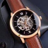 Fossil Neutra Automatic Skeleton Black Dial Brown Leather Strap Watch for Men - ME3195 Buy Now By Fossil
