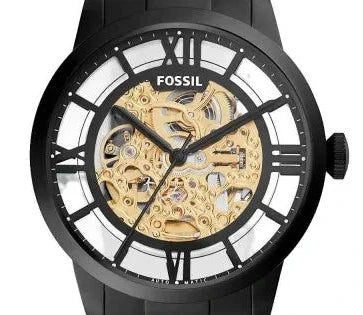 Fossil Townsman Automatic Skeleton Black Dial Black Steel Strap Watch for Men - ME3197 Buy Now By Fossil