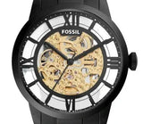 Fossil Townsman Automatic Skeleton Black Dial Black Steel Strap Watch for Men - ME3197 Buy Now By Fossil