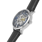 Fossil Townsman Automatic Skeleton Blue Dial Black Leather Strap Watch for Men - ME3200 Buy Now By Fossil