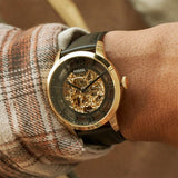 Fossil Townsman Automatic Skeleton Black Dial Black Leather Strap Watch for Men - ME3210 Buy Now By Fossil