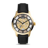 Fossil Townsman Automatic Skeleton Black Dial Black Leather Strap Watch for Men - ME3210 Buy Now By Fossil
