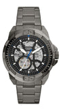 Fossil Bronson Automatic Skeleton Black Dial Grey Steel Strap Watch for Men - ME3218 Buy Now By Fossil