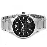 Emporio Armani Classic Chronograph Black Dial Silver Steel Strap Watch For Men - AR2434 Buy Now By Emporio Armani