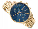 Hugo Boss Associate Blue Dial Gold Steel Strap Watch for Men - 1513841 Buy Now By Hugo Boss