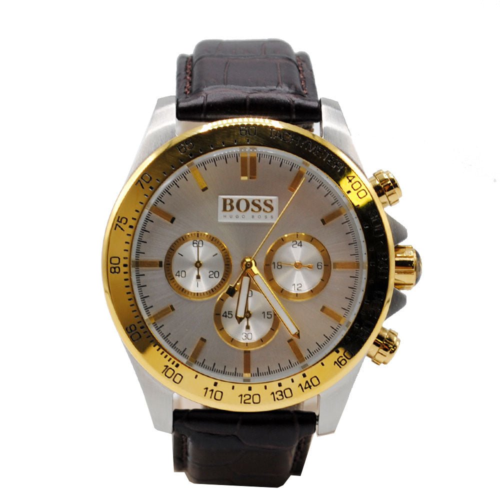 Hugo Boss Ikon White Dial Brown Leather Strap Watch for Men - 1513174 Buy Now By Hugo Boss