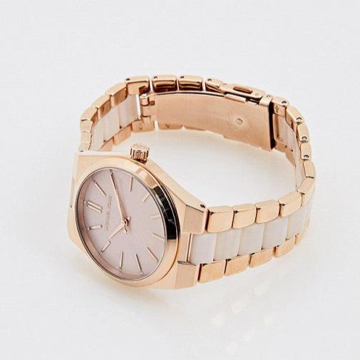 Michael Kors Channing Quartz Mother of Pearl Pink Dial Two Tone Steel Strap Watch For Women - MK6652 Buy Now By Michael Kors