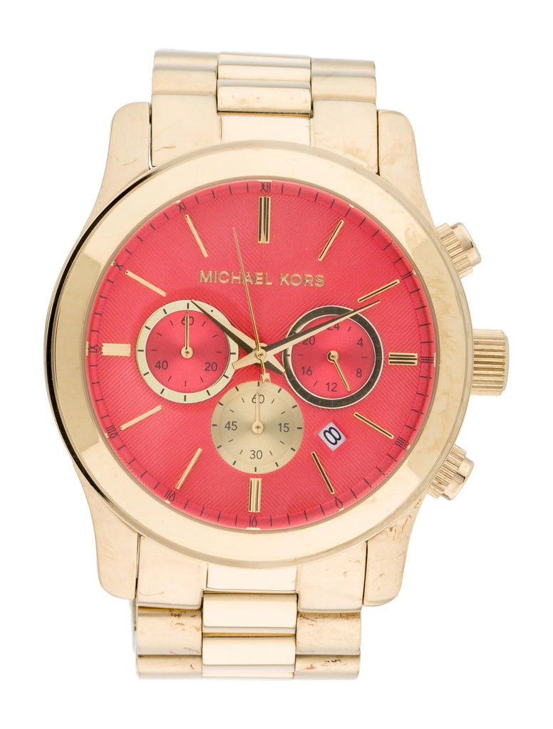 Michael Kors Runway Quartz Orange Dial Gold Steel Strap Watch For Women - MK5930 Buy Now By Michael Kors