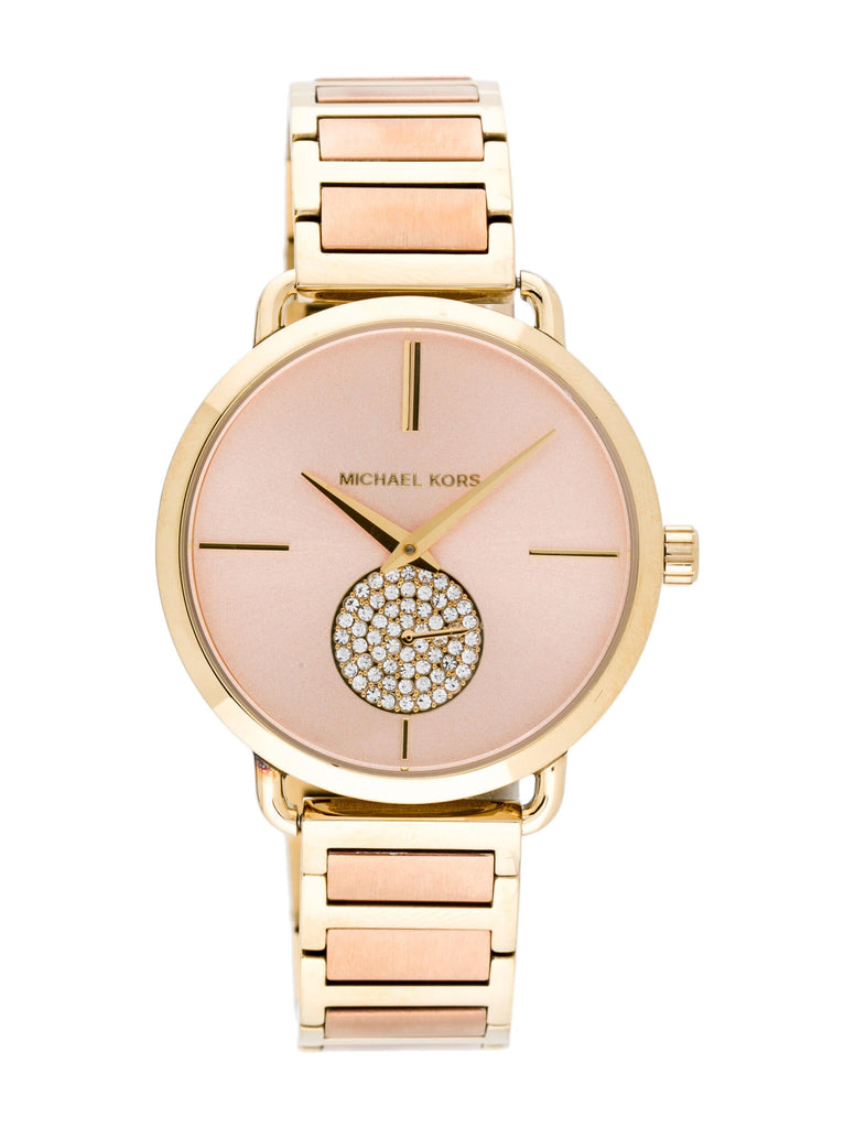 Michael Kors Portia Rose Gold Dial Two Tone Steel Strap Watch for Women - MK3706 Buy Now By Michael Kors