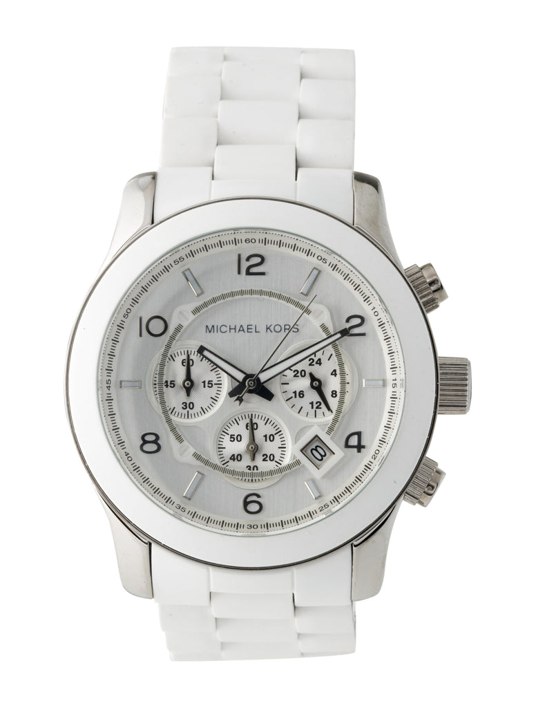 Michael Kors Oversize White Dial White Steel Strap Watch for Men - MK8108 Buy Now By Michael Kors