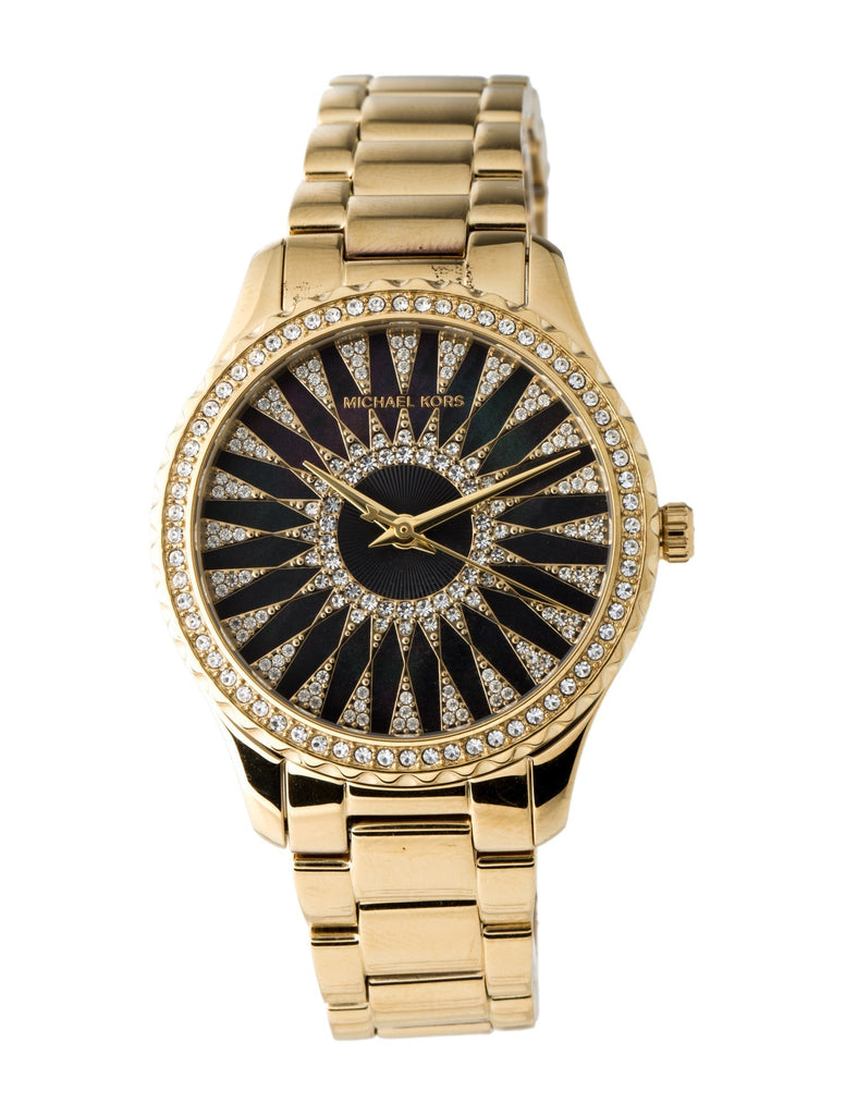 Michael Kors Layton Quartz Black Dial Gold Steel Strap Watch For Women - MK6892 Buy Now By Michael Kors