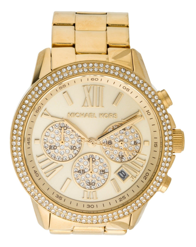 Michael Kors Bryn Pavé Quartz Gold Dial Gold Steel Strap Watch For Women - MK7199 Buy Now By Michael Kors