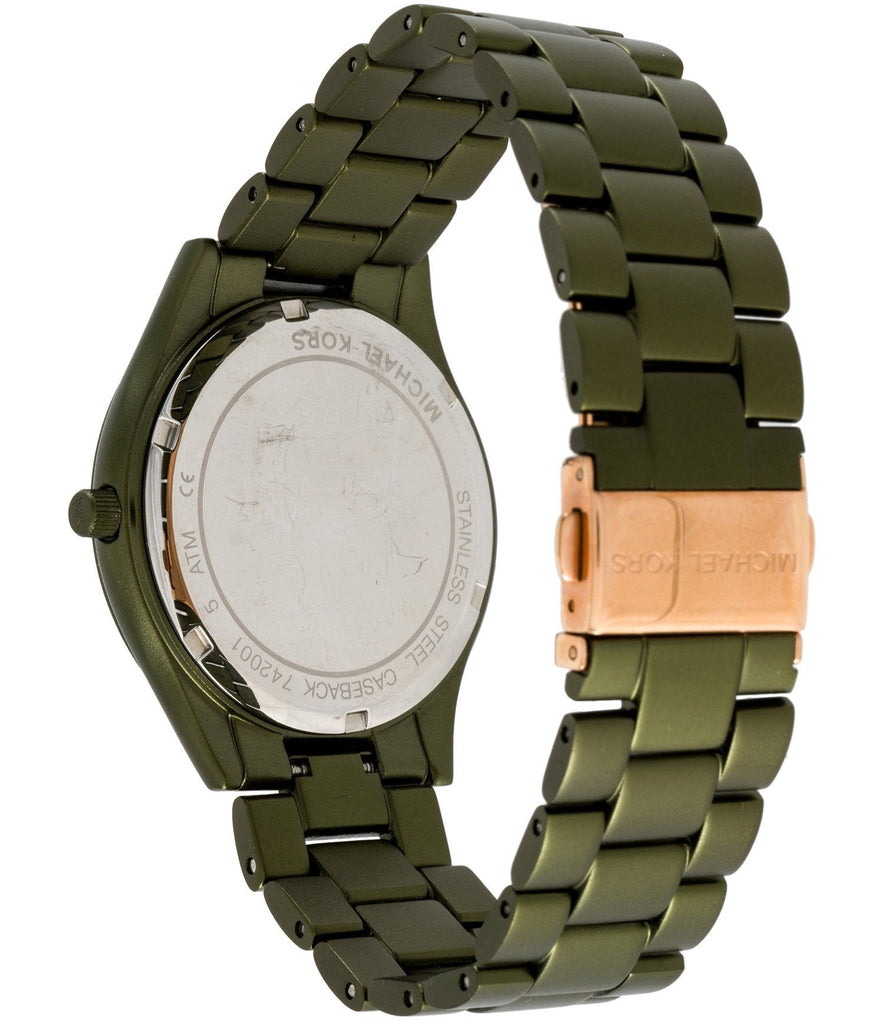 Michael Kors Slim Runway Green Dial Green Steel Strap Watch for Women - MK4526 Buy Now By Michael Kors