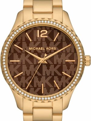 Michael Kors Layton Chronograph Brown Dial Gold Steel Strap Watch For Women - MK7296 Buy Now By Michael Kors