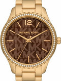Michael Kors Layton Chronograph Brown Dial Gold Steel Strap Watch For Women - MK7296 Buy Now By Michael Kors