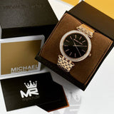 Michael Kors Darci Black Dial Rose Gold Steel Strap Watch for Women - MK3402 Buy Now By Michael Kors