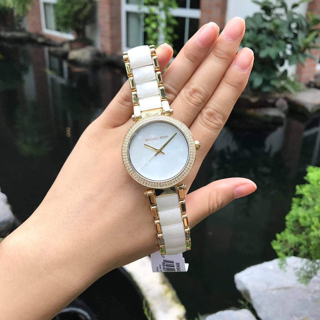 Michael Kors Parker Mother of Pearl Dial Two Tone Steel Strap Watch for Women - MK6400 Buy Now By Michael Kors