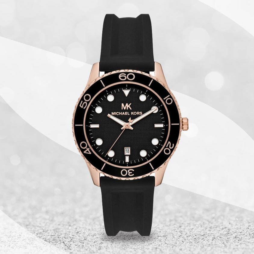 Michael Kors Runway Quartz Black Dial Black Silicone Strap Watch For Women - MK6852 Buy Now By Michael Kors