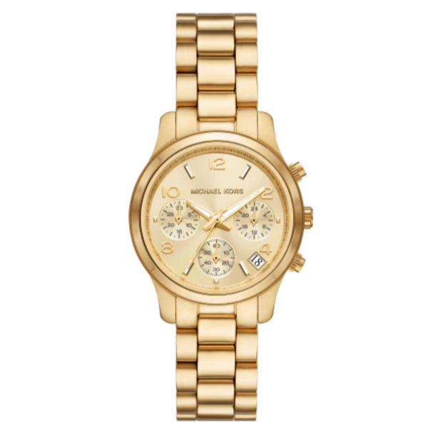 Michael Kors Runway Chronograph Gold Dial Gold Steel Strap Watch For Women - MK7326 Buy Now By Michael Kors