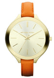 Michael Kors Runway Quartz Gold Dial Orange Leather Strap Watch For Women - MK2275 Buy Now By Michael Kors