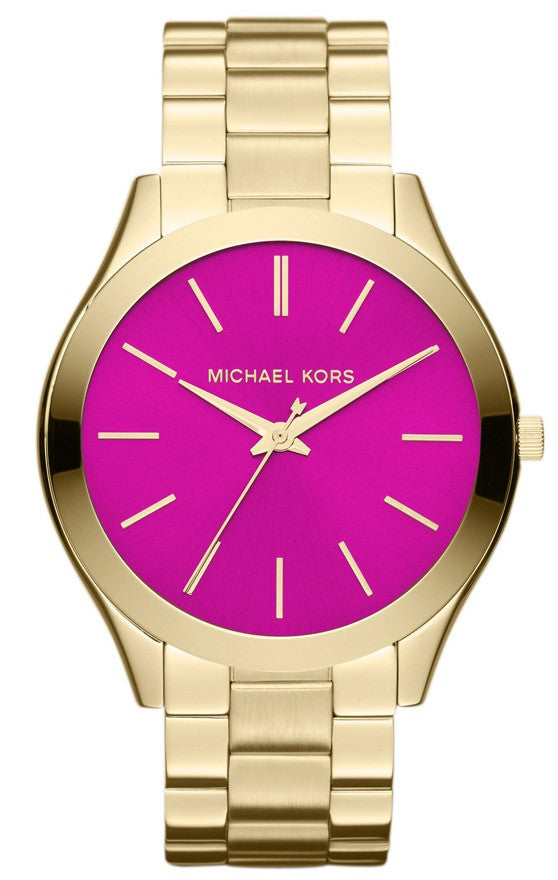 Michael Kors Slim Runway Pink Dial Rose Gold Steel Strap Watch for Women - MK3264 Buy Now By Michael Kors