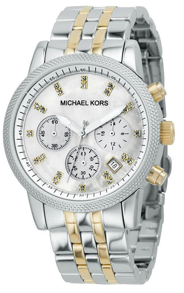 Michael Kors Ritz Chronograph White Dial Two Tone Steel Strap Watch for Women - MK5057 Buy Now By Michael Kors