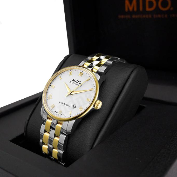 Mido Baroncelli III Automatic White Dial Two Tone Steel Strap Watch For Women - M7600.9.26.1 Buy Now By Mido