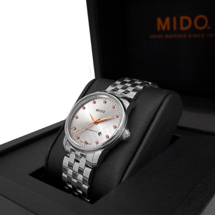 Mido Baroncelli III Automatic Silver Dial Silver Steel Strap Watch For Women - M7600.4.21.1 Buy Now By Mido