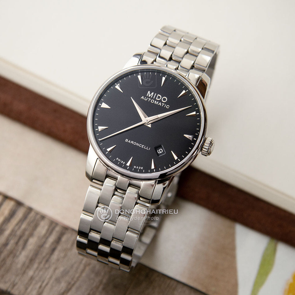 Mido Baroncelli Ii Automatic Black Dial Silver Steel Strap Watch For Men - M8600.4.18.1 Buy Now By Mido