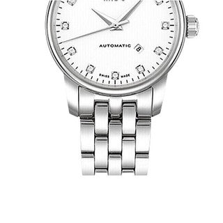 Mido Baroncelli III Automatic Diamonds White Dial Silver Steel Strap Watch For Women - M7600.4.66.1 Buy Now By Mido