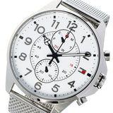Tommy Hilfiger Dean Chronograph White Dial Silver Mesh Bracelet Watch for Men - 1791277 Buy Now By Tommy Hilfiger