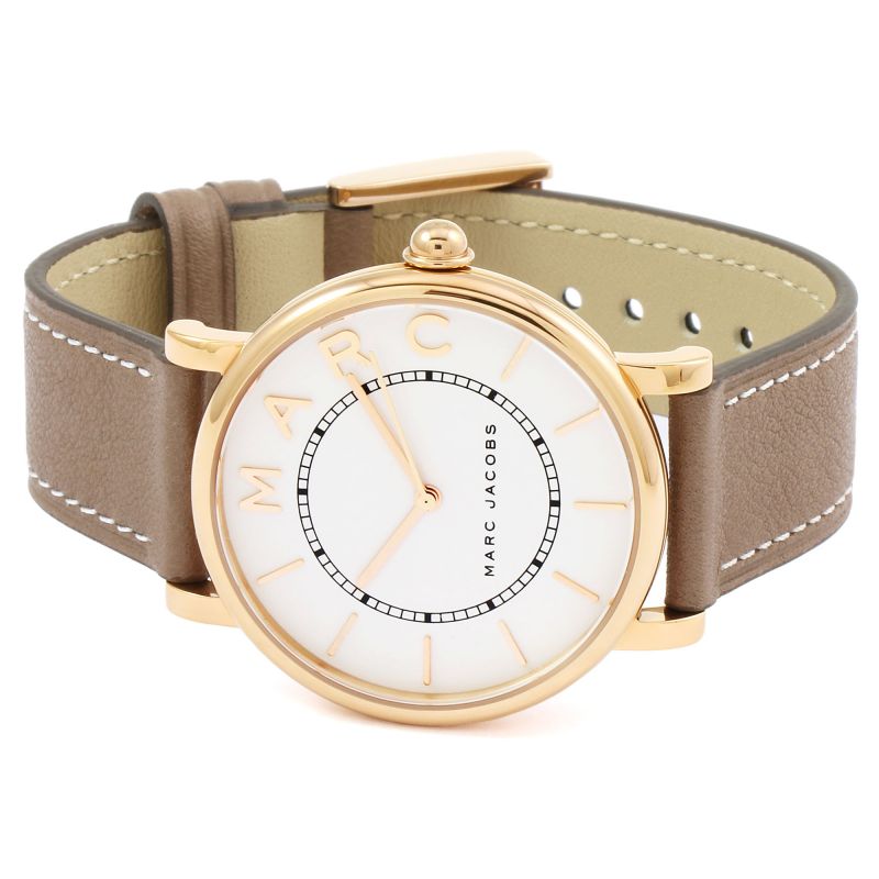Marc Jacobs Roxy White Dial Cement Brown Leather Strap Watch for Women - MJ1533 Buy Now By Marc Jacobs