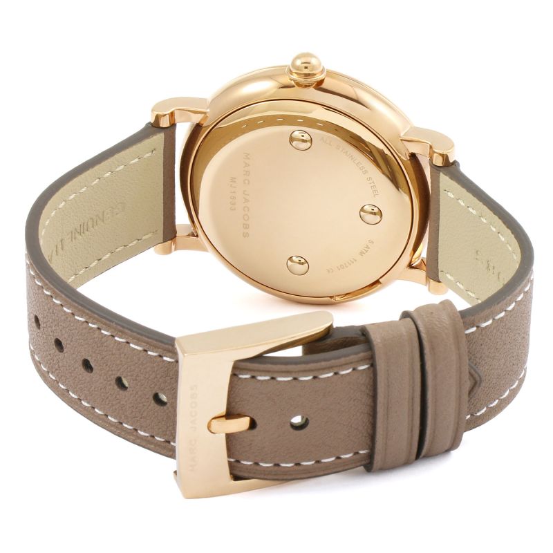 Marc Jacobs Roxy White Dial Cement Brown Leather Strap Watch for Women - MJ1533 Buy Now By Marc Jacobs
