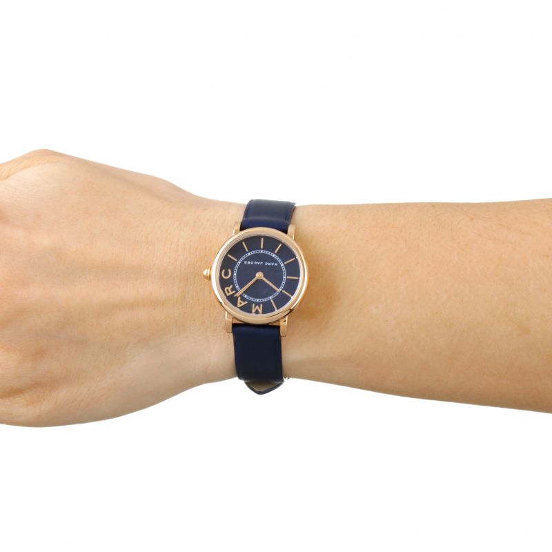 Marc Jacobs Roxy Navy Blue Dial Navy Blue Leather Strap Watch for Women - MJ1539 Buy Now By Marc Jacobs