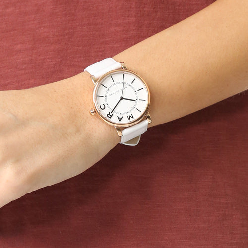 Marc Jacobs Roxy White Dial White Leather Strap Watch for Women - MJ1561 Buy Now By Marc Jacobs