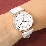 Marc Jacobs Roxy White Dial White Leather Strap Watch for Women - MJ1561 Buy Now By Marc Jacobs