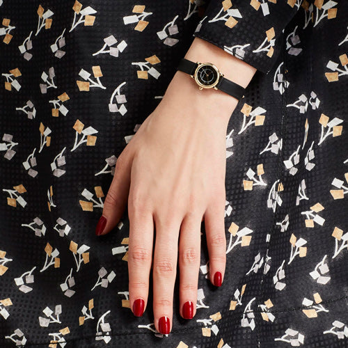 Marc Jacobs Roxy Black Dial Black Leather Strap Watch for Women - MJ1585 Buy Now By Marc Jacobs