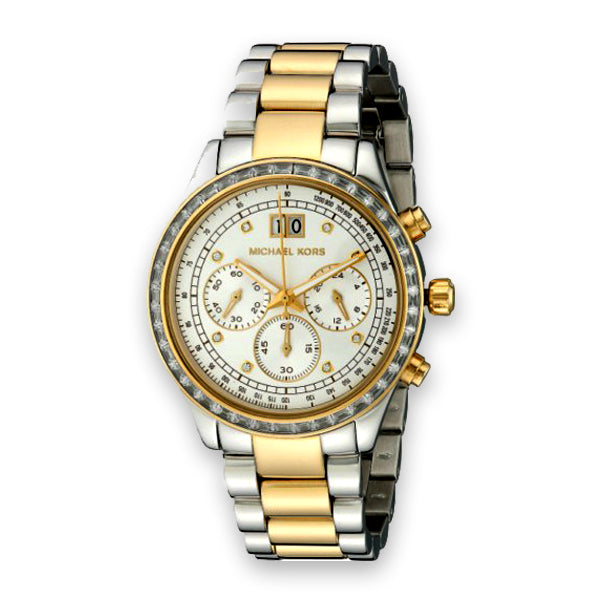 Michael Kors Brinkley Chronograph Silver Dial Two Tone Steel Strap Watch for Women - MK6188 Buy Now By Michael Kors